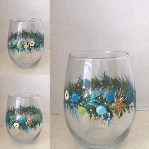 christmas wine glasses